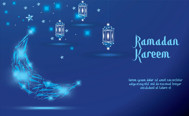 Ramadan Kareem Greeting Card Background with Islamic Ornament