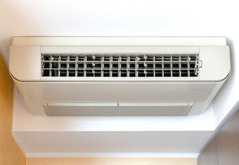 Air conditioning device system inside ceiling interior