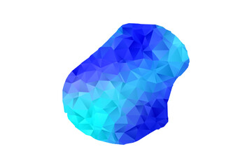 Nauru map - Polygon Style Vector Illustration in Blue Gradient, Low Poly Geometric Design, Isolated on White Background, Perfect for Infographics, Education, and Modern Presentations.