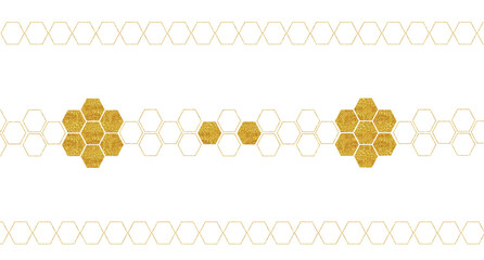 Fototapeta premium Luxury Gold Hexagons Isolated on Transparent Background