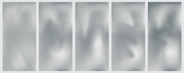 set Silver foil background with metal mirror texture. Chrome gradient surface with light gloss simple abstract