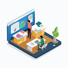 Isometric Teacher & Teaching Icon Pack