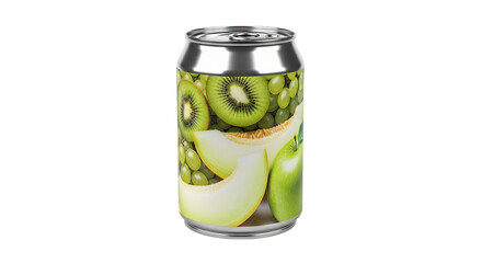 Fruit Drink Can with Kiwi, Melon, Grapes, and Apple