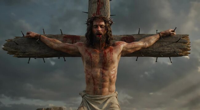 Jesus Christ Crucifixion on the Cross, Biblical Sacrifice and Christian Faith Concept 1