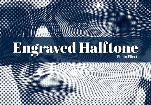 Spiral Halftone Engraved Photo Effect