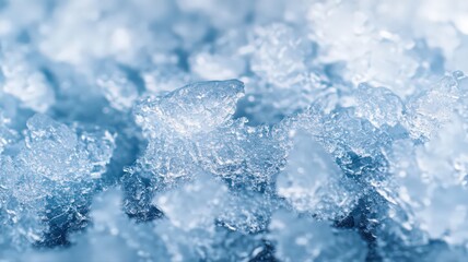 Obraz premium Glistening Frosted Ice Texture with Shimmering Snowflakes in a Blue Winter Landscape