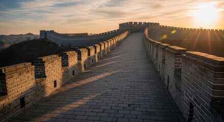 Fototapeta premium Great Wall at Sunset