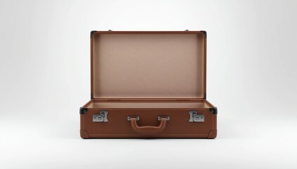 Vintage open suitcase isolated on white - 3d rendering