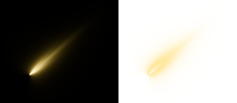 Golden Light Beam Explosion with Glowing Energy Trail