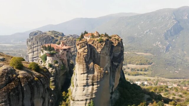 The Holy Monastery of the Holy Trinity on a High Rock Pillar in Meteora, Greece