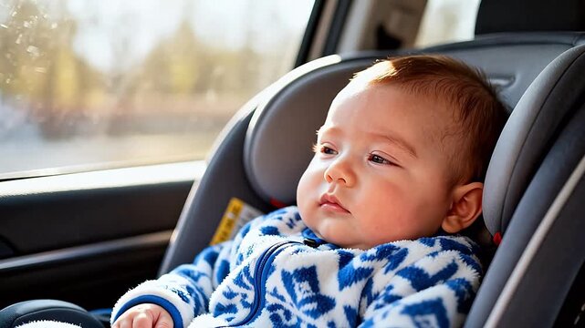 Baby sleeping in car seat