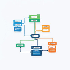 Flowchart diagram illustrating a complex process with multiple steps and decisions.