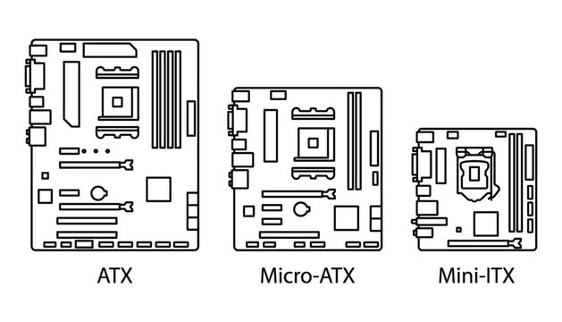 Motherboard atx micro atx mini itx different form factors for pc computer components mainboard parts