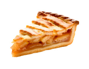 Apple pie slice with lattice crust 
