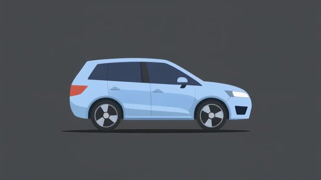 Animated light blue SUV driving illustration for explainer video content and digital projects