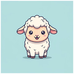 Obraz premium Cartoon Sheep Animal Illustration Character Design.