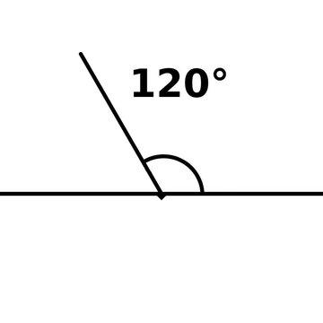 120 Degree Obtuse Angle Animation Measuring Geometry Math Education Illustration White Background