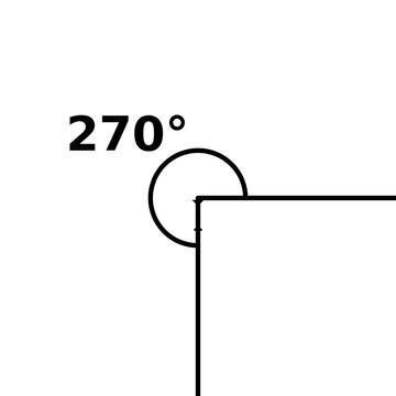 270 Degree Reflex Angle Animation Measuring Geometry Math Education Illustration White Background