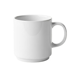 White ceramic coffee mug isolated on transparent background