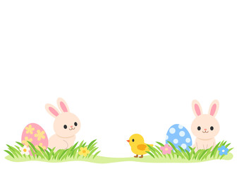 イースターの仲間たち イラスト｜うさぎとひよこ © Studio Trinity