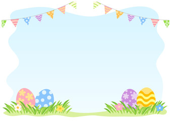 イースター背景｜ガーランド付き