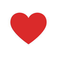 A single, solid red heart shape against a pure white background, symbolizing love, health, and passion