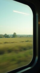 Fototapeta premium View of a field from a train window