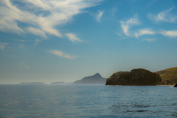 Fototapeta premium Anacapa Island Fades Into The Fog Beyond Santa Cruz Island