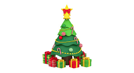 Festive 3D Christmas Tree with Presents