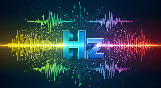 An artistic depiction of the scientific unit of frequency hertz