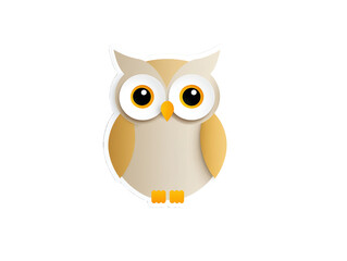 Fototapeta premium Owl sticker on gray background sticker featuring an owl presented on a plain gray backdrop simple and clean