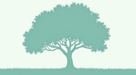 Fototapeta premium Tree with a green background and a white background genealogy tree concept