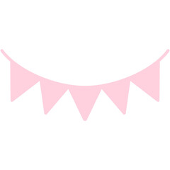 Illustration of a pink party flag 