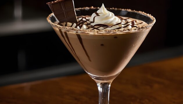 mudslide cocktail in a martini glass