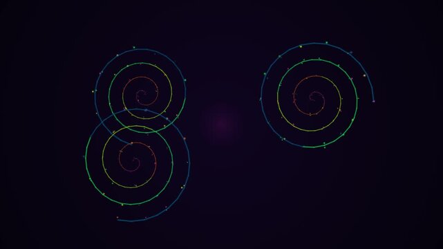 Glowing Number Eight on Dark Background.
