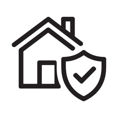 Obraz premium Home insurance concept a house icon paired with a protective shield symbol