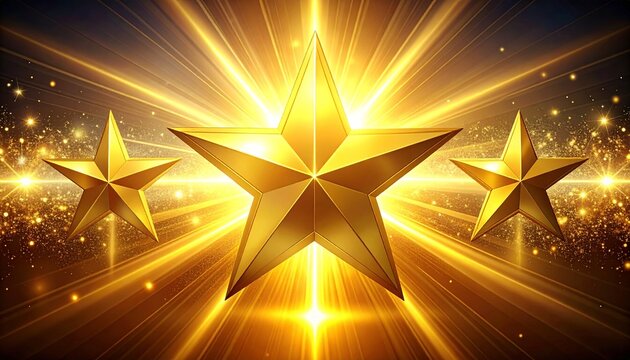 Golden Stars Radiating Light - A Symbol of Success.