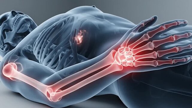 Human Anatomy Arm Bone Pain Injury Inflammation Medical Science Xray Visualization