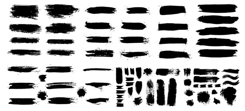 Grunge Brush stroke set. Abstract paint brush stroke texture set
