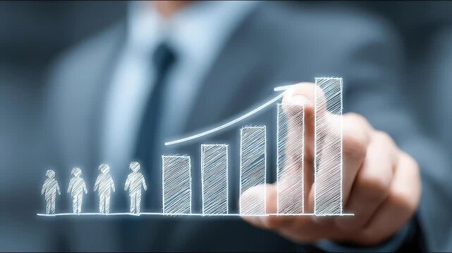 Floating Performance Bars and Adaptive Arrow Visualizing an Agile Growth Framework for Scalable Business Progress.
