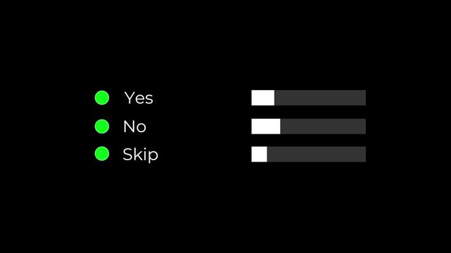 yes no skip option buttons animation for survey and poll ui.