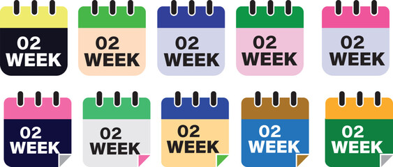 Fototapeta premium Calendar days and week business icons. High-quality appointment icon set. Calendar icon pack 1-6 days and week. Daily reminder logo. 