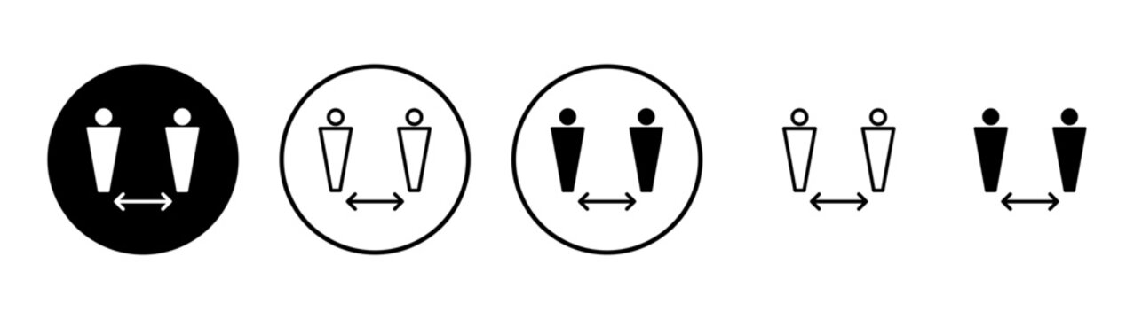 Social distance icon vector. social distancing sign and symbol. self quarantine sign