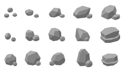 SEO Title Polygonal gray stone and gravel vector set low poly game decoration © KHATUN