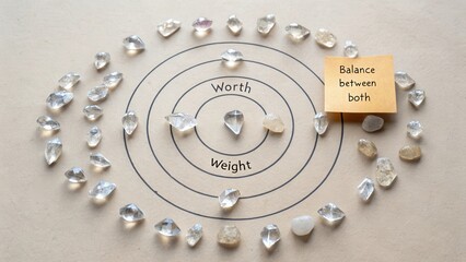 Obraz premium Crystals Arranged in Spiral on Target Board