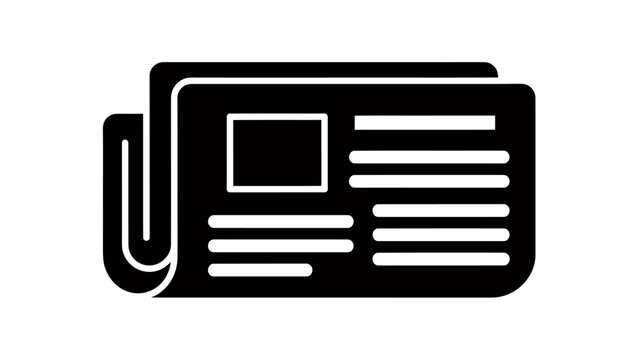 Simple Newspaper Icon Illustration Representing News and Journalism Graphics.
