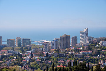 Obraz premium The view from Arboretum Park observation deck i the coastal areas of Sochi. Krasnodar Krai. Russia