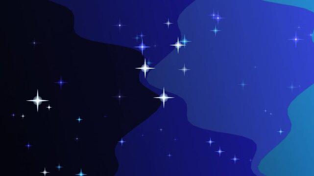Abstract flowing wave motion graphic with sparkling star