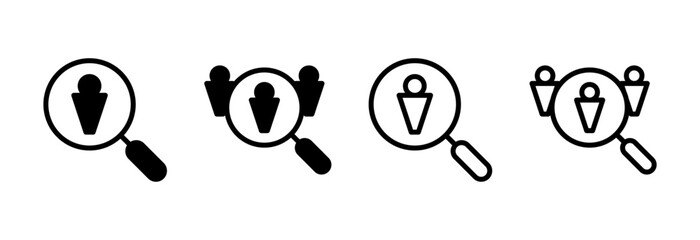 Hiring icon vector illustration. Search job vacancy sign and symbol. Human resources concept. Recruitment