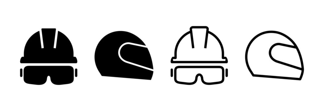 Helmet icon vector illustration. Motorcycle helmet sign and symbol. Construction helmet icon. Safety helmet